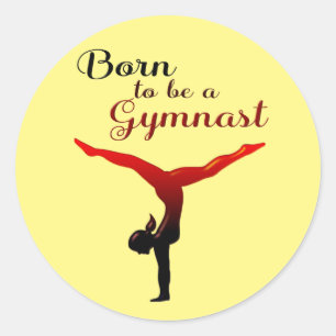 Sticker Rond Né pour être un Gymnaste