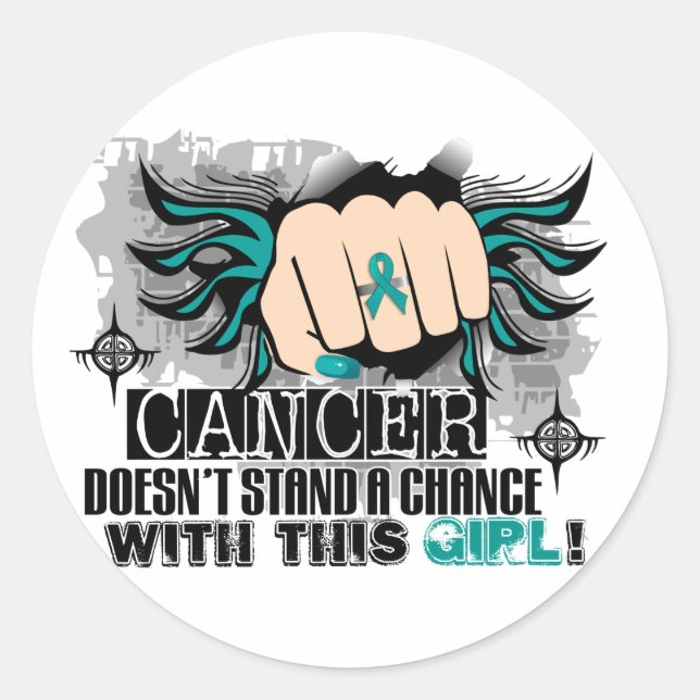 Sticker Rond Ne tient pas un Cancer ovarien d'occasion (Devant)