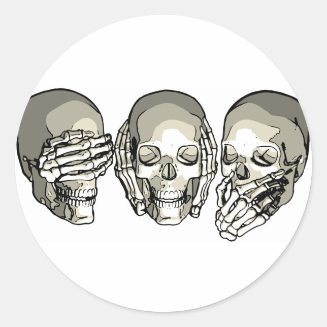STICKER ROND NE VOIR AUCUN HABIL MAL (Devant)