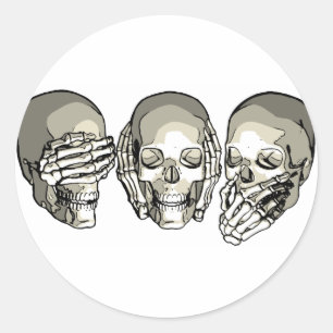 STICKER ROND NE VOIR AUCUN HABIL MAL