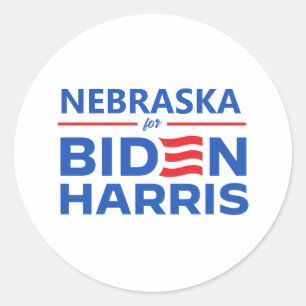 Sticker Rond Nebraska pour Biden Harris