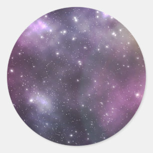 Sticker Rond Nebula Cool colorée et étoiles dans l'espace