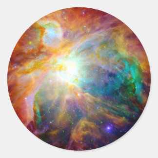 Sticker Rond Nébuleuse d'Orion Galaxie Arc-en-ciel