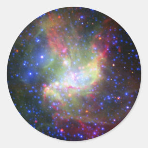 Sticker Rond Nébuleuse en grappe 346 étoiles à Tucana
