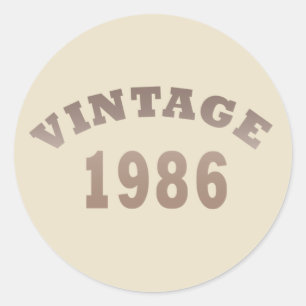 Sticker Rond Née en 1986 élégante fête d'anniversaire moderne v