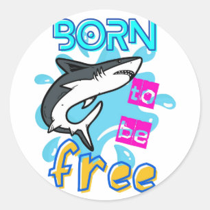 STICKER ROND NÉE POUR ÊTRE LIBRE
