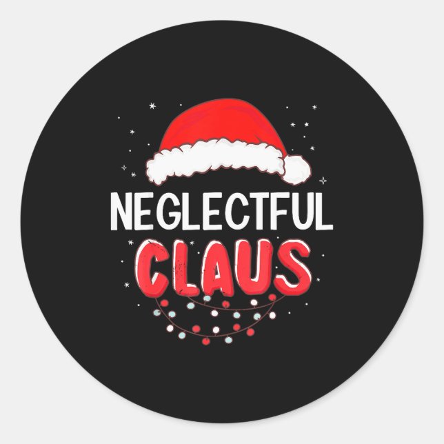 Sticker Rond Neglectful Santa Claus Christmas Matching Costume  (Devant)