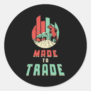 Sticker Rond Négociation stock du marché Investisseur Bear Bull