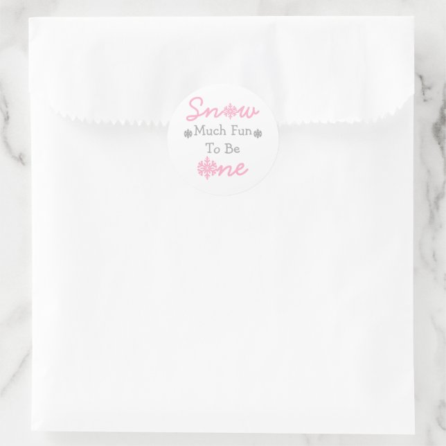 Sticker Rond Neige Beaucoup Amusant Pour Être Un Bébé (Sac)
