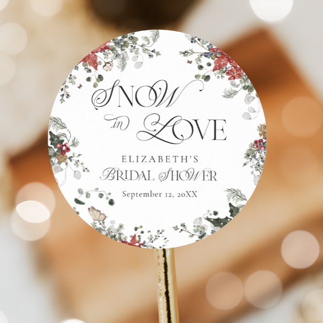 Sticker Rond Neige en amour Fête de Noël pour la future mariée  (Créateur téléchargé)