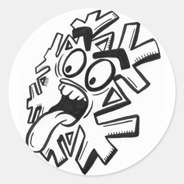 Sticker Rond neige noire (Devant)