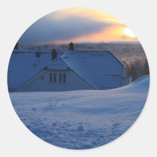 Sticker Rond Neige norvégienne/Norvège
