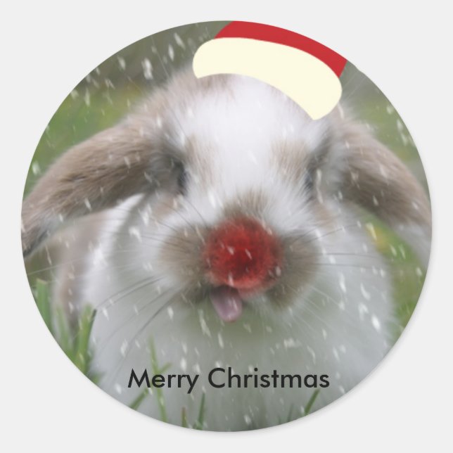 Sticker Rond neigeux, Joyeux Noël (Devant)