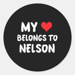 Sticker Rond Nelson - Mon cœur appartient à Nelson - Amour