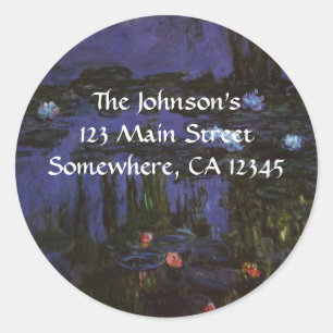 Sticker Rond Nénuphars de Claude Monet, Impressionnisme Vintage