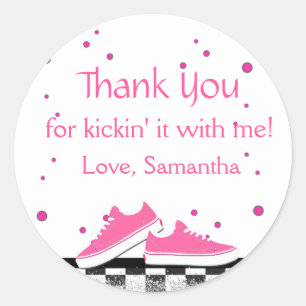Sticker Rond Neon Basket Anniversaire, Parties scintillant Merc