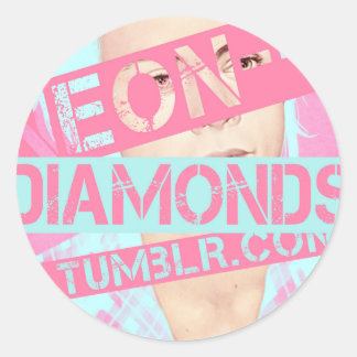 Sticker Rond néon—diamants