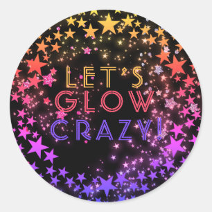 Sticker Rond Neon Glow dans l'obscurité de l'Anniversaire de en
