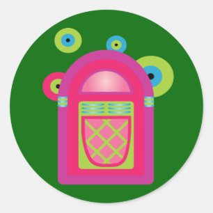Sticker Rond Neon Jukebox