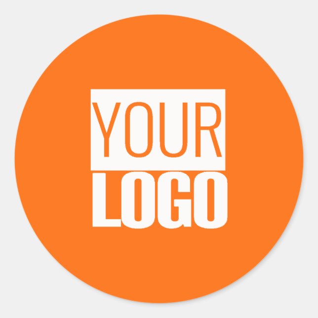 Sticker Rond Neon orange - ajoutez votre logo (Devant)
