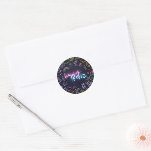 Sticker Rond Neon Purim