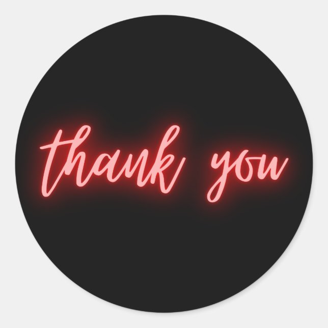 Sticker Rond Neon Red Merci (Devant)