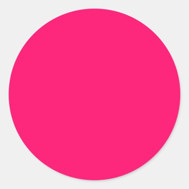 Sticker Rond Néon rose chaud brillant et fluide (Devant)