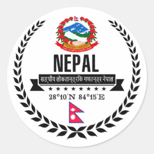 Sticker Rond Népal