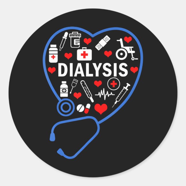 Sticker Rond Néphrologie de la technologie de dialyse Hémodialy (Devant)