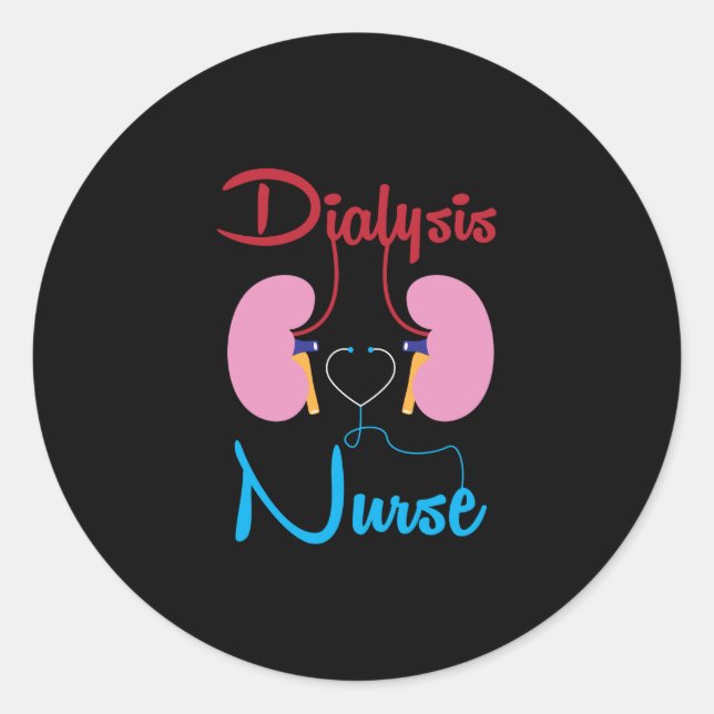 Sticker Rond Néphrologie de l'équipe du rein Dialyse Infirmière (Devant)