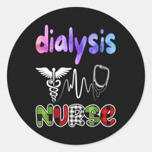 Sticker Rond Néphrologie de l'infirmière dialyse Maladie rénale