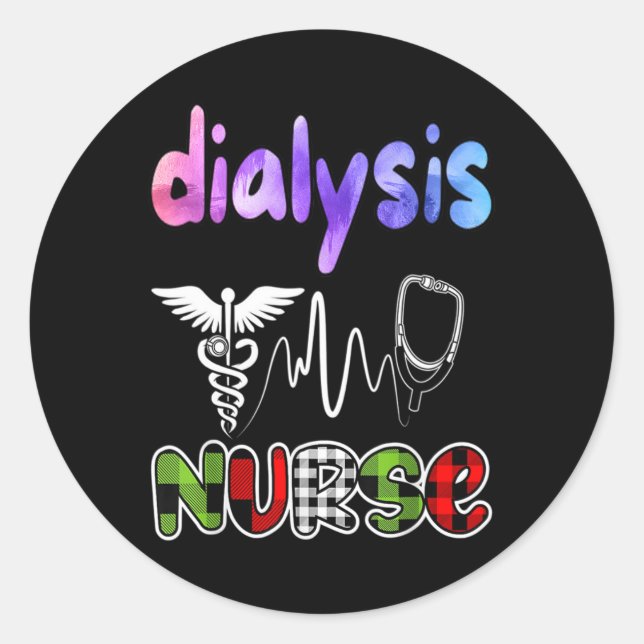 Sticker Rond Néphrologie de l'infirmière dialyse Maladie rénale (Devant)