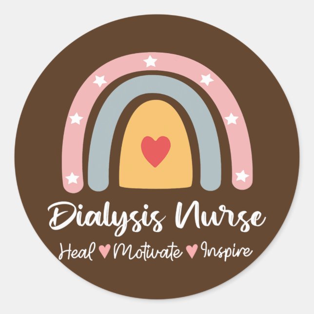 Sticker Rond Néphrologie infirmière dialyse Étudiant en soins i (Devant)