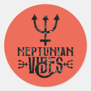 Sticker Rond Neptunian Vibes Esoteric Astrology Zodiac Neptune