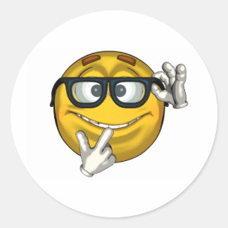 Sticker Rond Nerd - toon