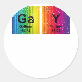 Sticker Rond Nerdy Gay pride Chemise LGBTQ Éléments chimiques F