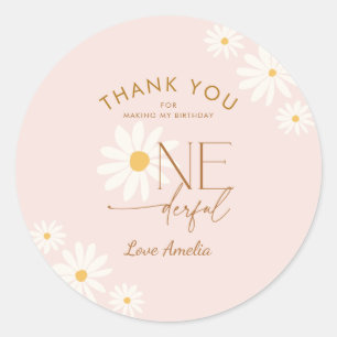 Sticker Rond N'est-elle pas MERveilleuse Daisy 1er Anniversaire
