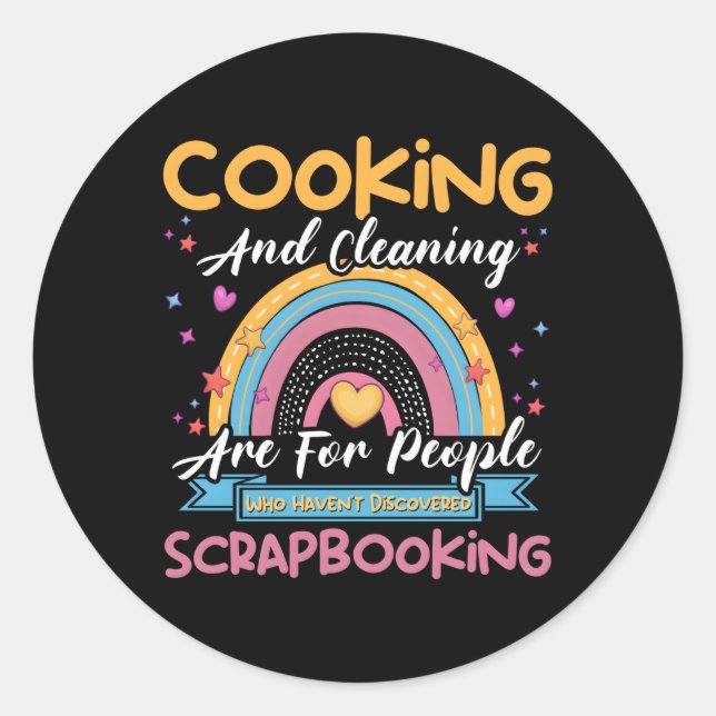 Sticker Rond Nettoyage De cuisines N'A Pas Découvert Scrapbooki (Devant)