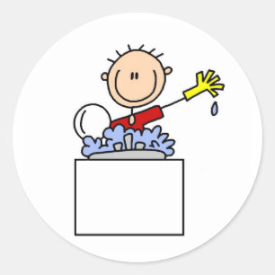 Sticker Rond Nettoyer L'Autocollant De Plats