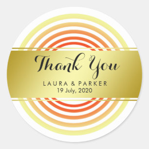 Sticker Rond Nettoyer Yoga Circulaire Merci or Mariage
