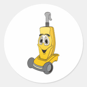Sticker Rond Nettoyeur à vide jaune