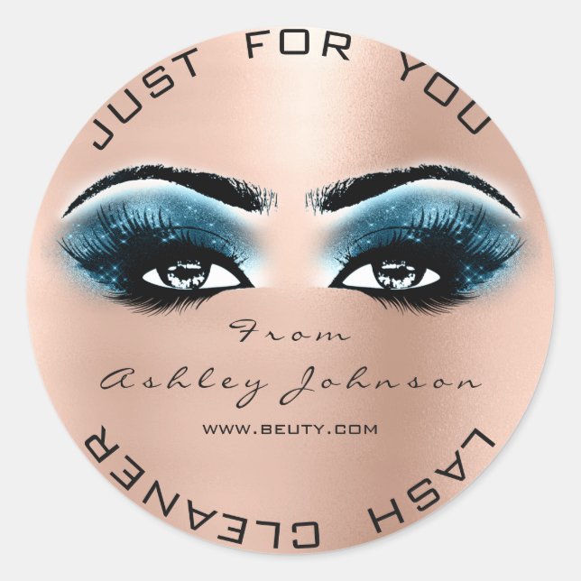 Sticker Rond Nettoyeur de maquillage bleu rose Parties scintill (Devant)