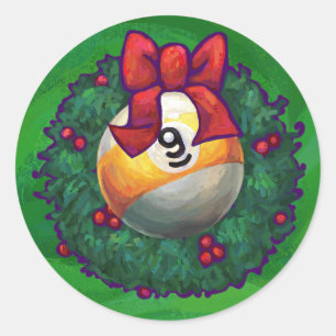 Sticker Rond Neuf boule en couronne verte