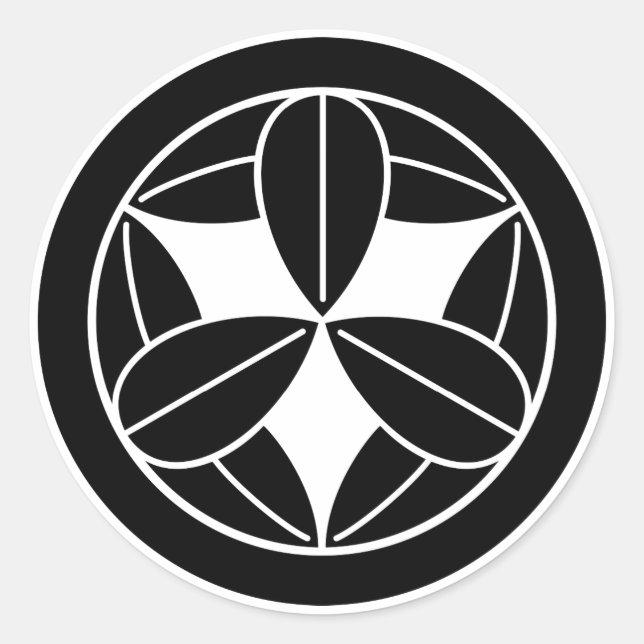 Sticker Rond Neuf feuilles en bambou en cercle (Devant)