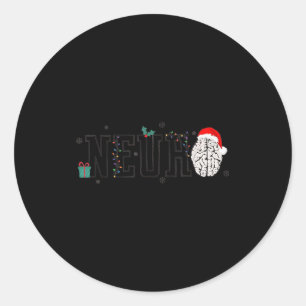 Sticker Rond Neuro Noël Neurologie Vacances Neurosciences Nur