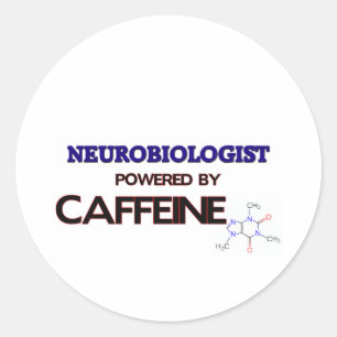 Sticker Rond Neurobiologiste actionné par la caféine