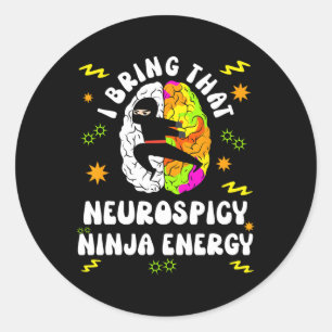 Sticker Rond Neurodivers Neurospicy Ninja Energie Spectre d'aut