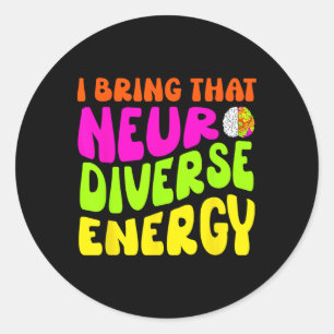 Sticker Rond Neurodiversité Chemise Autisme Adhd Asd Neurodiver