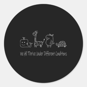 Sticker Rond Neurodiversité Nous Avons Tous Été Sous Différents
