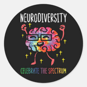Sticker Rond Neurodiversité Sensibilisation sur l'autisme Cerve